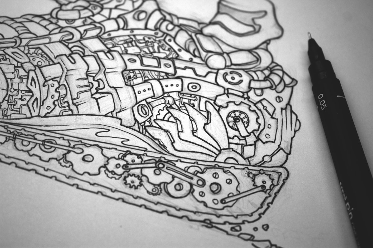 SketchemStudio's tweet photo. Doodle of a love filled Stormtrooper in a mechanical Asics for Comic Ex coming up. https://t.co/3A07fVLcGc