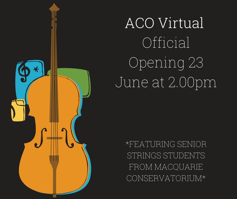 The Official Opening of ACO Virtual is on this SATURDAY 23rd June at 2.00pm!!🎉
This ground-breaking INTERACTIVE installation allows the audience to conduct and even play with the Orchestra. 🎻

More Information is available on our website 👉bit.ly/2MEWskj