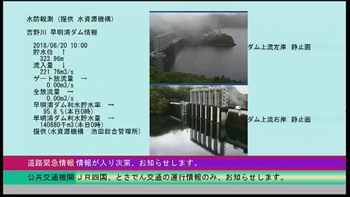 Japan-Image: 早明浦ダム 貯水率 ライブカメラ