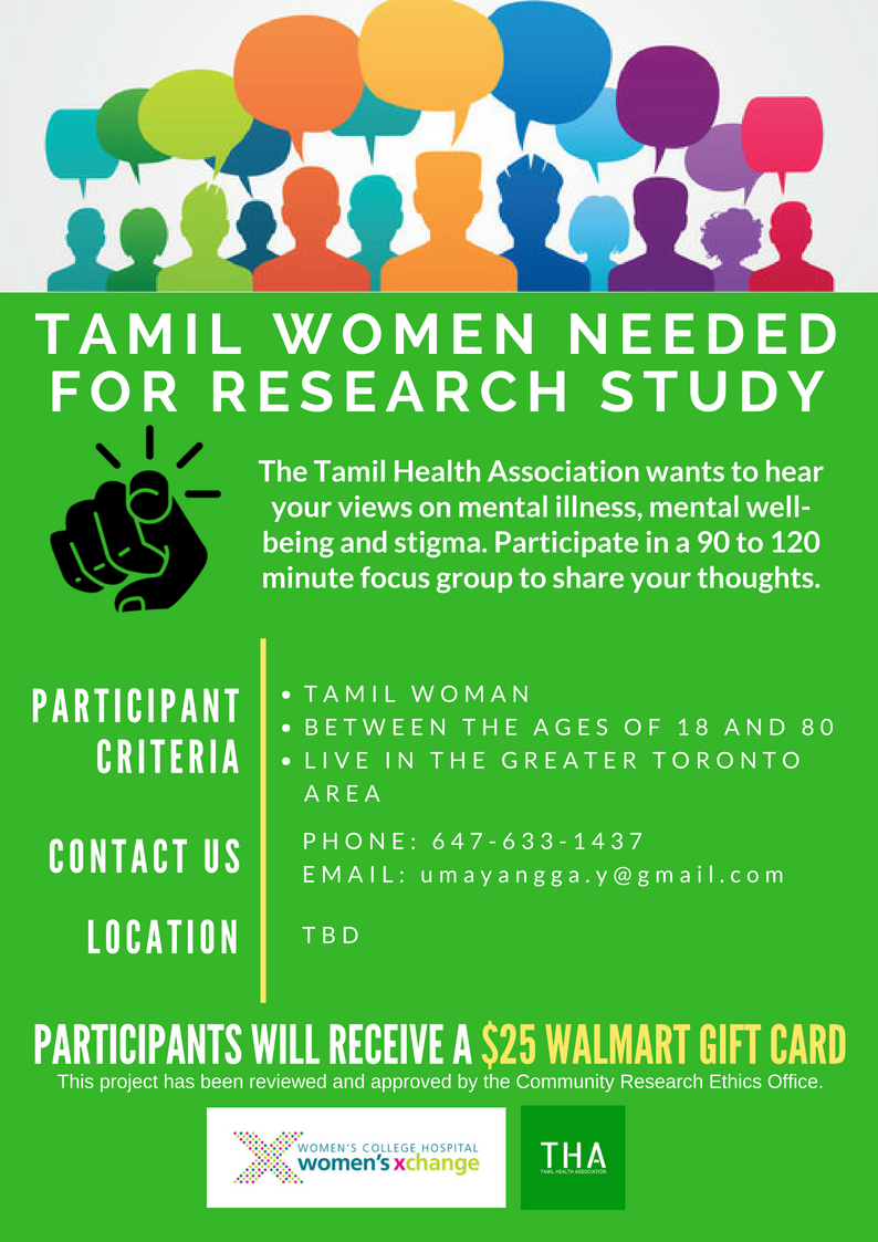 TamilHealth's tweet photo. THA is recruiting for a new study on women and mental health! Looking for female participants age 18-80 for focus groups. See link and poster for more: https://t.co/P7yajsDdrK #tamil #research #focusgroup https://t.co/KMRYT3ar6p