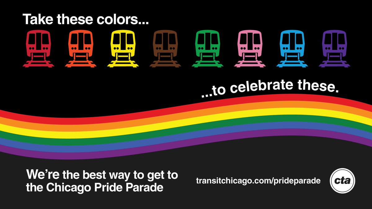 cta's tweet image. Planning your trip to the Chicago Pride Parade? We're your best way there. Find a detailed route map, travel tips and more at transitchicago.com/prideparade. #pride2018 #pride
