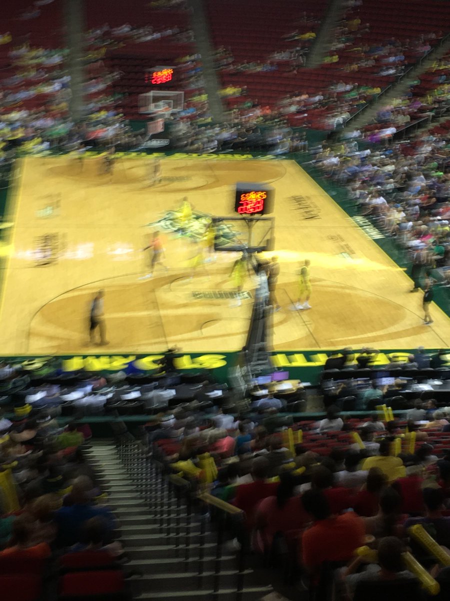 Seattle Storm playing defense tonight at Key Arena.  6’4” forward Breanna Stewart,  invited many guests supporting and competing in the upcoming Special Olympics USA Games.  Go Storm.
