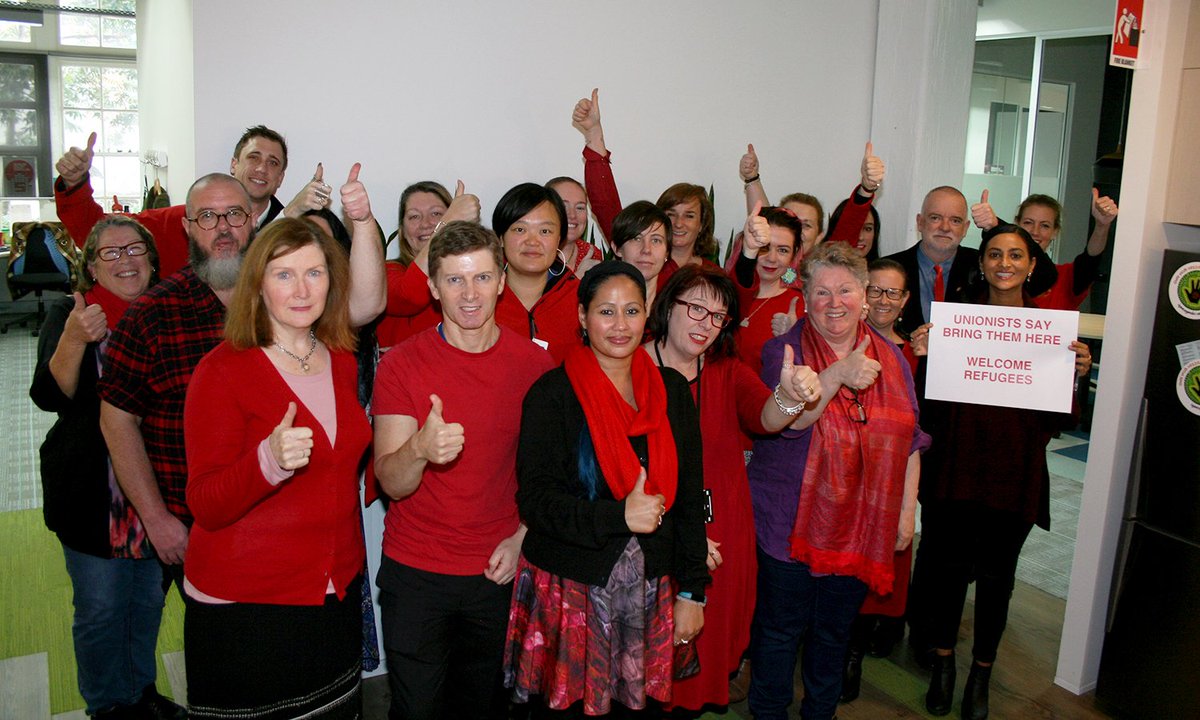 TeachersFed's tweet photo. Have you participated in today’s Red for Refugees action yet? Take a photograph of yourself and/or your colleagues wearing something red, then share with the  #RedForRefugees hashtag and a statement in support. https://t.co/LXkKdGTBxO