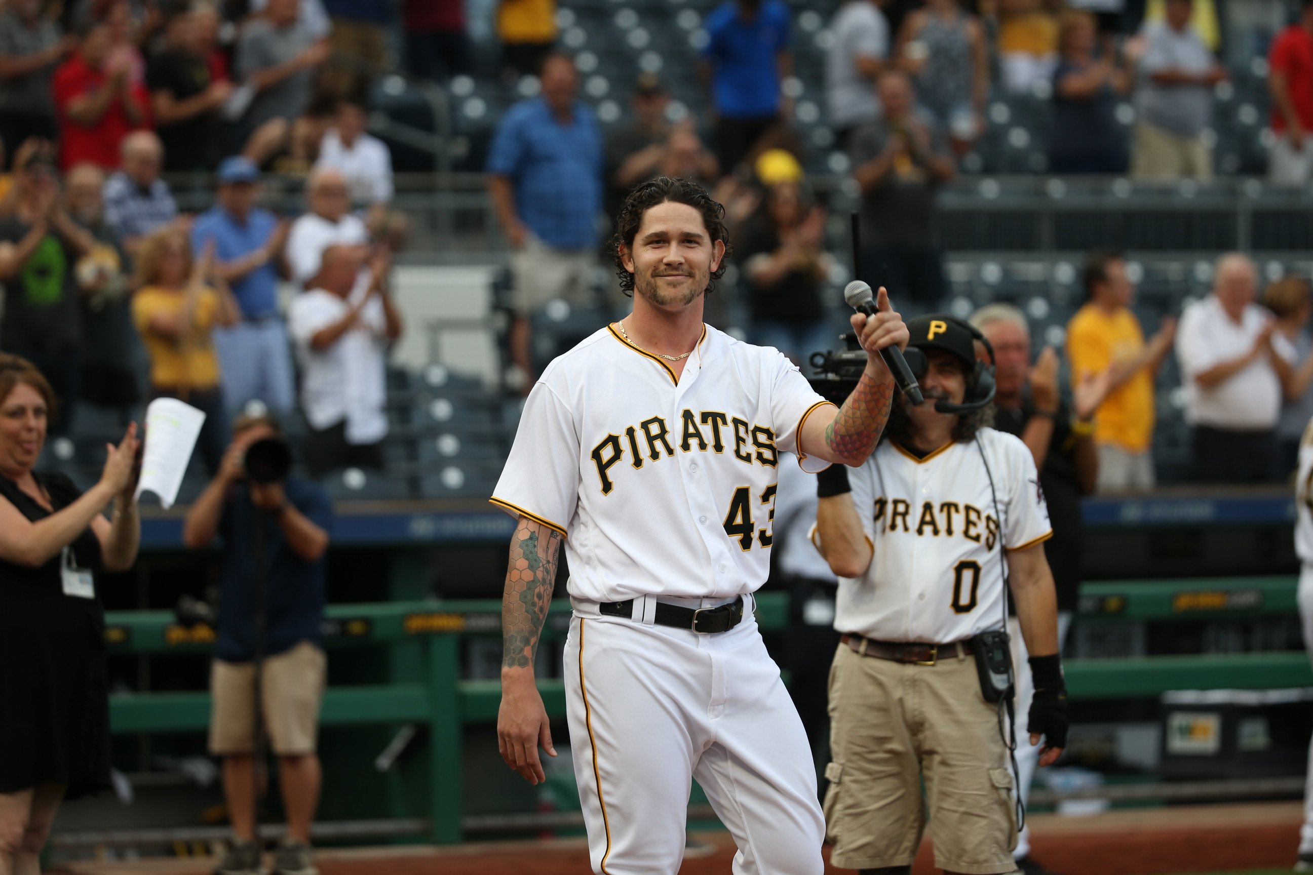 Performing Tuesday's national anthem at PNC Park was none other than  Pirates pitcher Steven Brault