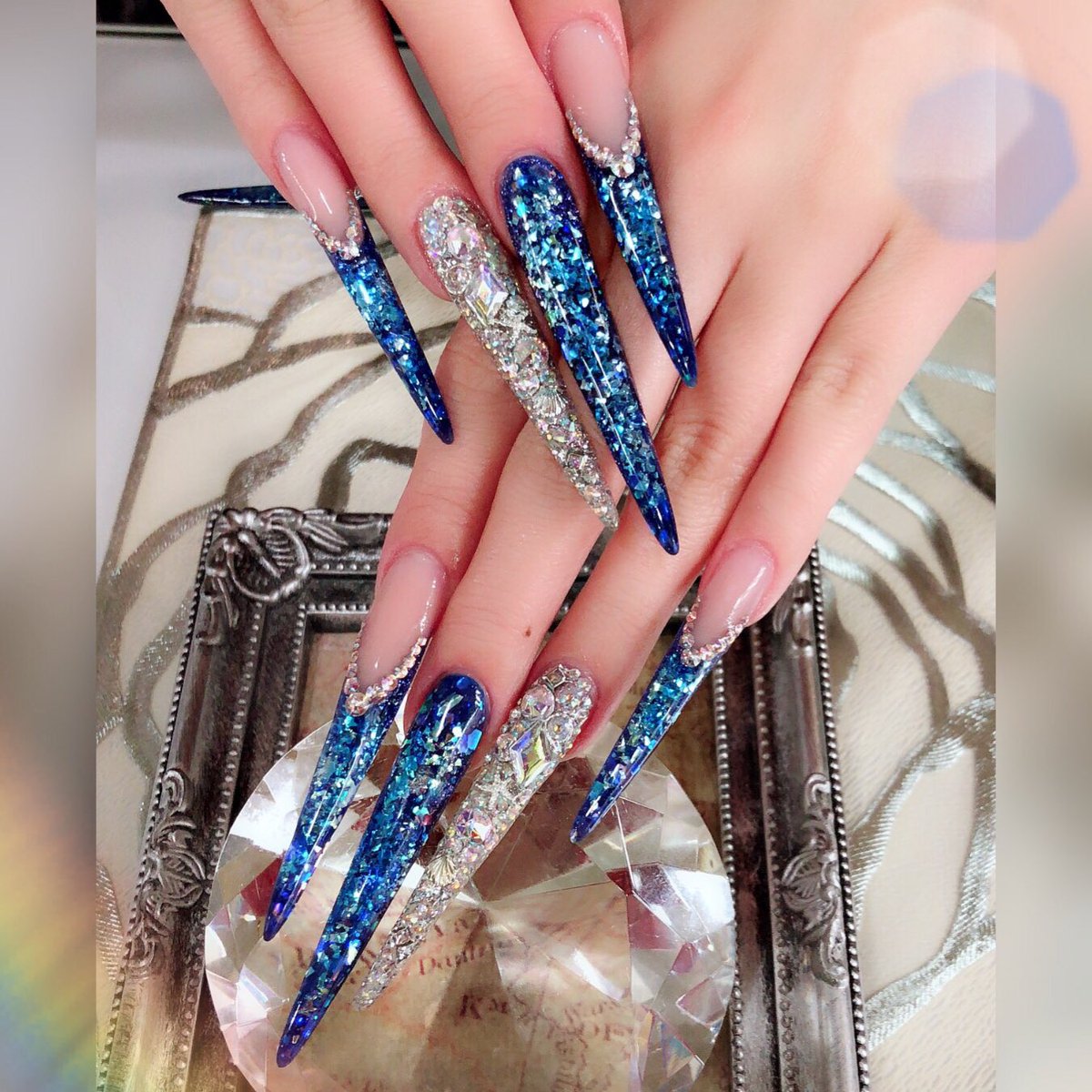 تويتر Coco على تويتر My Nail ﾟ ५ Blue 可愛いな Nail Cute Cool Gel Gelnail Nails Nailart Naildesign Fashion 夏 Silver Summer Purple Blue ジェルネイル 綺麗 スカルプ