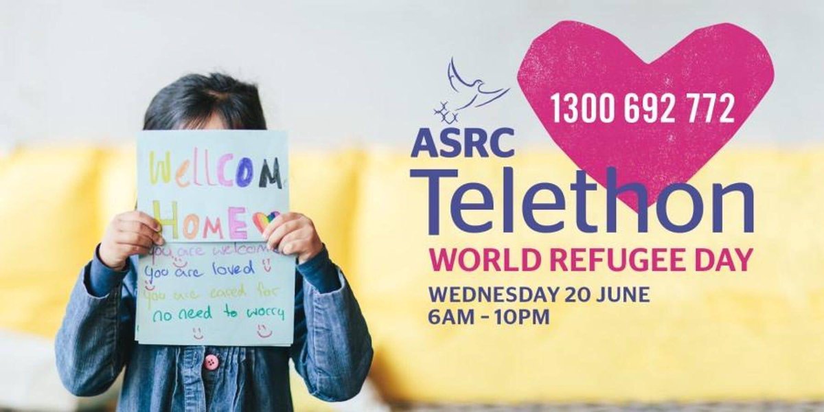 This World Refugee Day, I support a charity that stands for justice and humanity for refugees and people seeking asylum. If you stand with refugees, get behind the ASRC Telethon and make a donation by calling 1300 697 772 from 6am-10pm on 20th June. #ASRCTelethon #WithRefugees