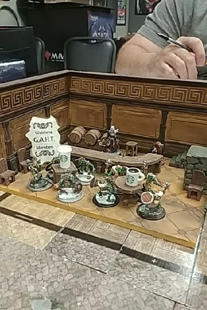 AxeNshield's tweet photo. Tonight, as the adventures gathered to meet Syndra Silvan, they had to pass through G.A.H.T. meeting (Goblins Are Huminoids Too) held at the famous Coffee Bar, The Sylver Inn &amp; Tavern. Best frappuccino's cappuccino's and Lattes in Baldurs Gate. https://t.co/QEdPPgJ1iq