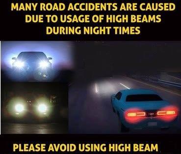 blrcitytraffic's tweet image. Good morning friends, Do not use high beam light within city limits. Switch to low beam light. Help others to drive safe.