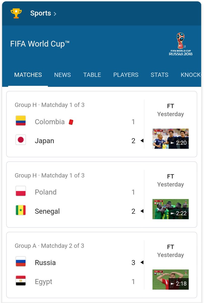 @OnePlus_IN You asked for a  match with highest number of goals and their number. I did both in exact. In pic result for all yesterday match. #RUSEGY scored 3 - 1 and its total is 4 thats more than other two matches. Hope will get the #oneplus #wirelessbullets finally.