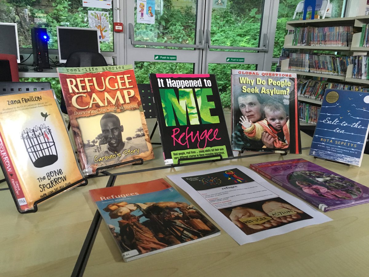 LonghillLibrary's tweet photo. Thousands of families are forced to flee for their lives every day because of violence in their countries, #WorldRefugeeDay2018. Raising awareness through books @LonghillLibrary https://t.co/dtjnGTmZIJ