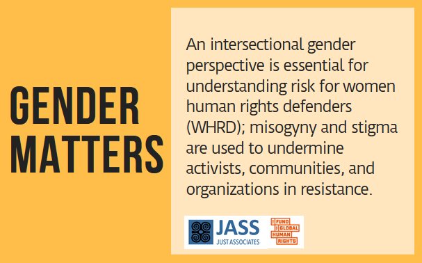 In rethinking safety for human rights defenders, several key ideas emerged power matters, gender matters, movements matter & narratives matter. Learn more on the new #powerandprotection page by @jass4justice @FundHumanRights here: goo.gl/rWkC23 #protectdefenders