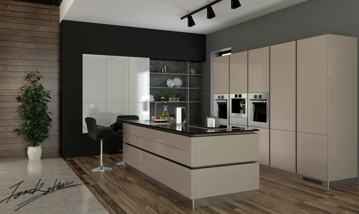 desonkitchens's tweet photo. This smart kitchen pairs a beige acrylic finish which compliments the darker wood laminate flooring and shelving for a soothing kitchen environment. Call us on 01962 863724 or pop into our Winchester showroom for a design consultation! #kitchen #kitchendesign https://t.co/UReFlbbsob