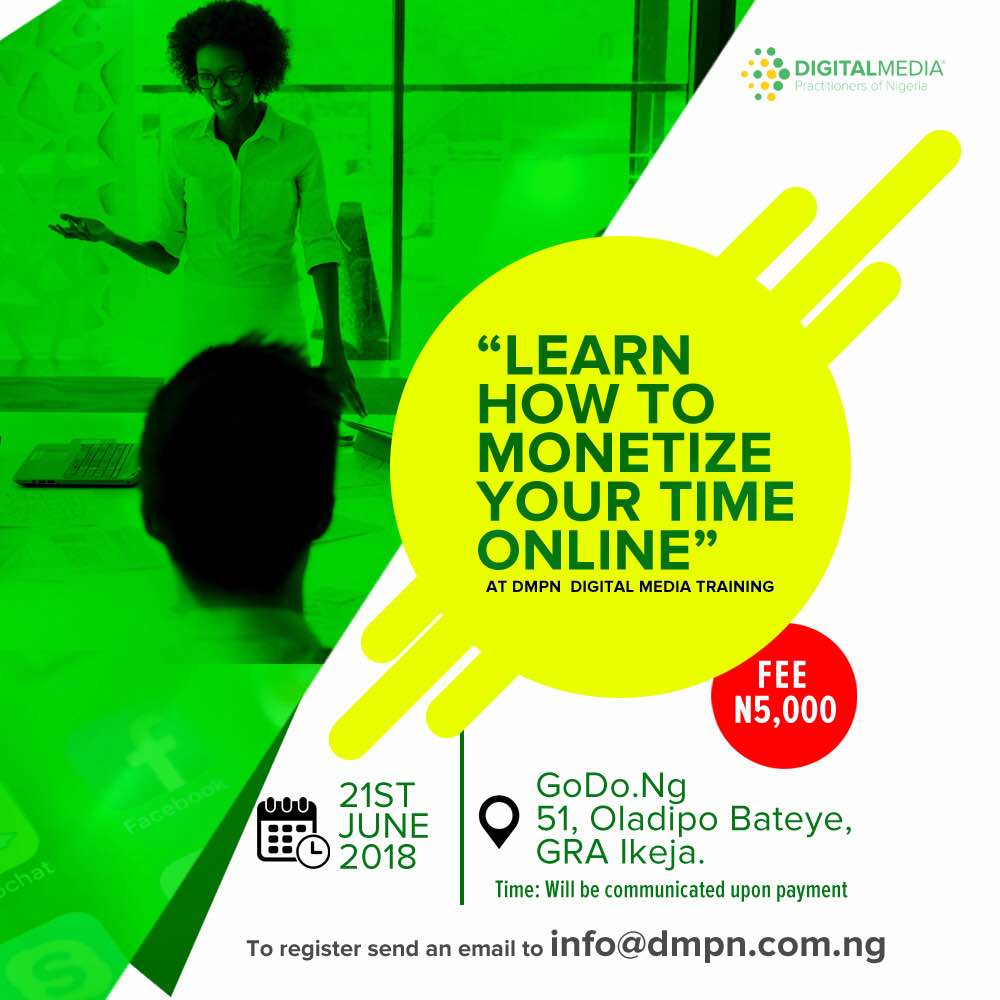 DemolaExpoze's tweet photo. Are you an Entrepreneur who wants to learn how to boost sales using social media? Then the forthcoming #DMPNTraining is for you.
To register email info@dmpn.com.ng or call 08038316267 https://t.co/KNH6MHOVHn