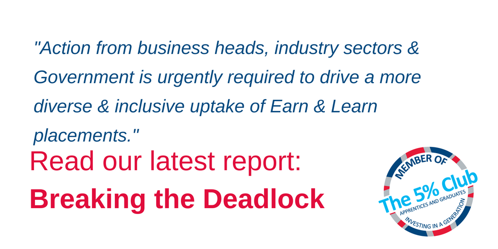 5PercentClubUK's tweet photo. New @5PercentClubUK report #BreakingTheDeadlock published today. Read our full report & recommendations on how to accelerate a genuinely diverse workforce, https://t.co/NBQSehBLsa #Diversity #Apprenticeships #HRtips #EarnandLearn #Skills #Gradschemes #Sponsoredstudents https://t.co/b1hLg2yNM3