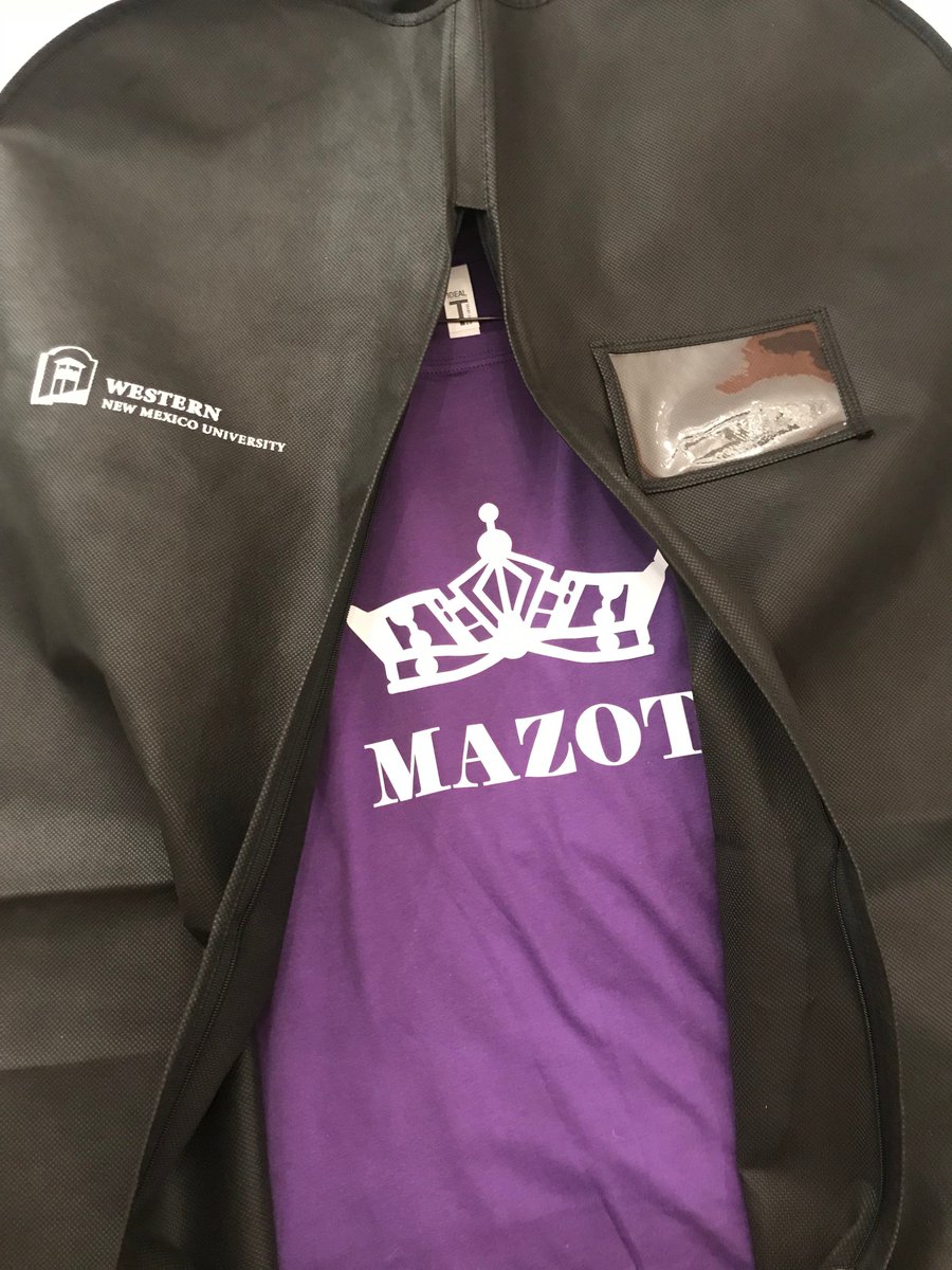 MissGCOT's tweet photo. I would like to send a special thank you to @WNMU for the much needed garment bag! I am making my final preparations tonight and it was perfect for holding my MAOTeen Fitness clothes. Thanks Western New Mexico University! #MissAZ2018 #MAOTeenAZ #Limitless #Sponsor https://t.co/pyMLcwBEpc