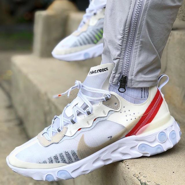 KicksOnFire on X: "On-feet look at the Nike React Element 87 in the Sail  colorway. What are your thoughts on the new silhouette from the Swoosh?  #kicksonfire 📸 @cheddar2345 https://t.co/u3ylrymmll" / X
