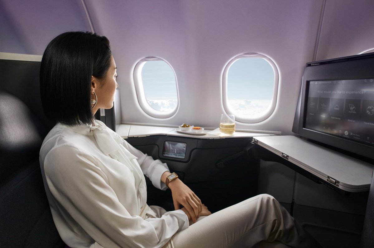 VirginAustralia's tweet photo. The countdown is on for our inaugural Sydney to Hong Kong flight on 2 July. Who would you love to experience our award-winning Business Class with? https://t.co/LjdHE4Xsd3