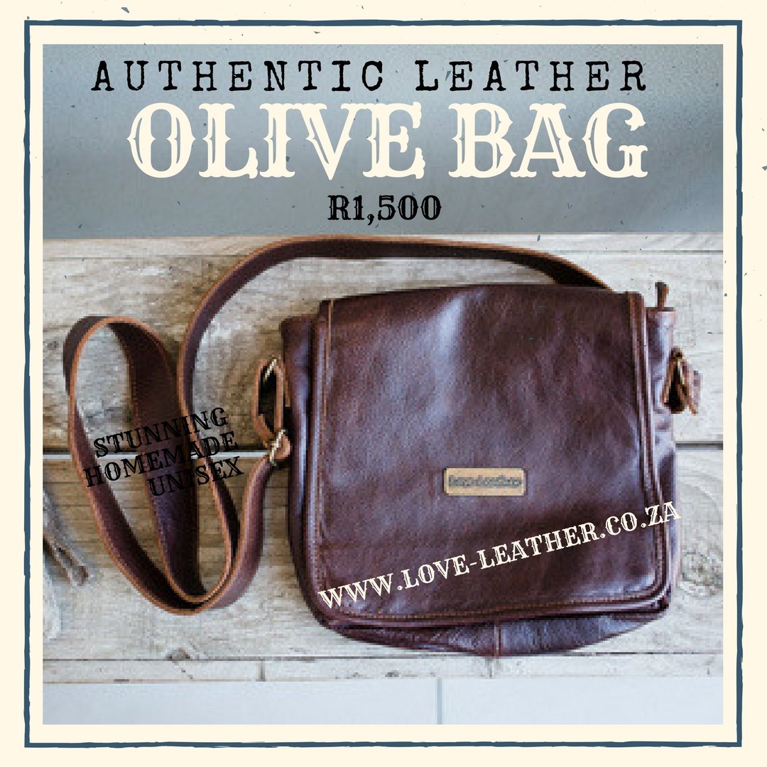 The Olive bag - selling for  R1,500 - The “Olive” is the ideal unisex satchel. The Olive has a very stylish look that both men and woman love. The Olive has multiple compartments to keep everything you need for the day completely organized. shop online buff.ly/2JTTsic