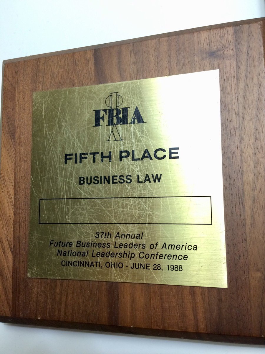 <a href="/FBLA_National/">FBLA National</a> Have a great meeting future professionals! It was exactly 30 years ago when I won 2nd at <a href="/CAFBLA/">California FBLA</a> and 5th at <a href="/FBLA_National/">FBLA National</a> at Business Law, and this has given me the confidence to achieve great things during decades of business and legal career. You too can do it! #NLC18