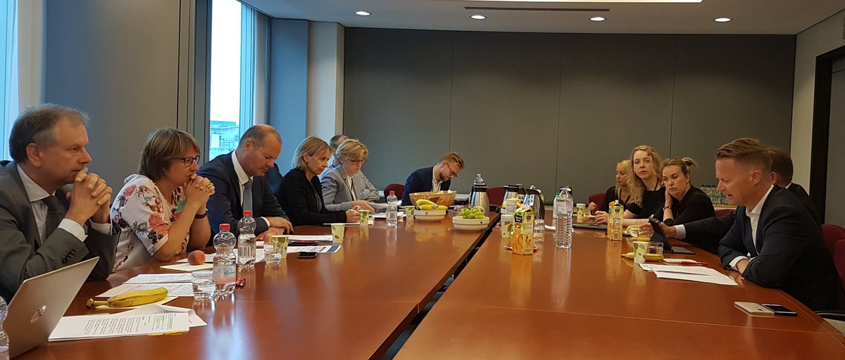 AAUBrussels's tweet photo. Welcome by @JeppeKofod at Dacob and @Danskeuni briefing of Danish MEPs on the Horizon Europe, the continuation of @EU_H2020 https://t.co/4zryVFWLJl