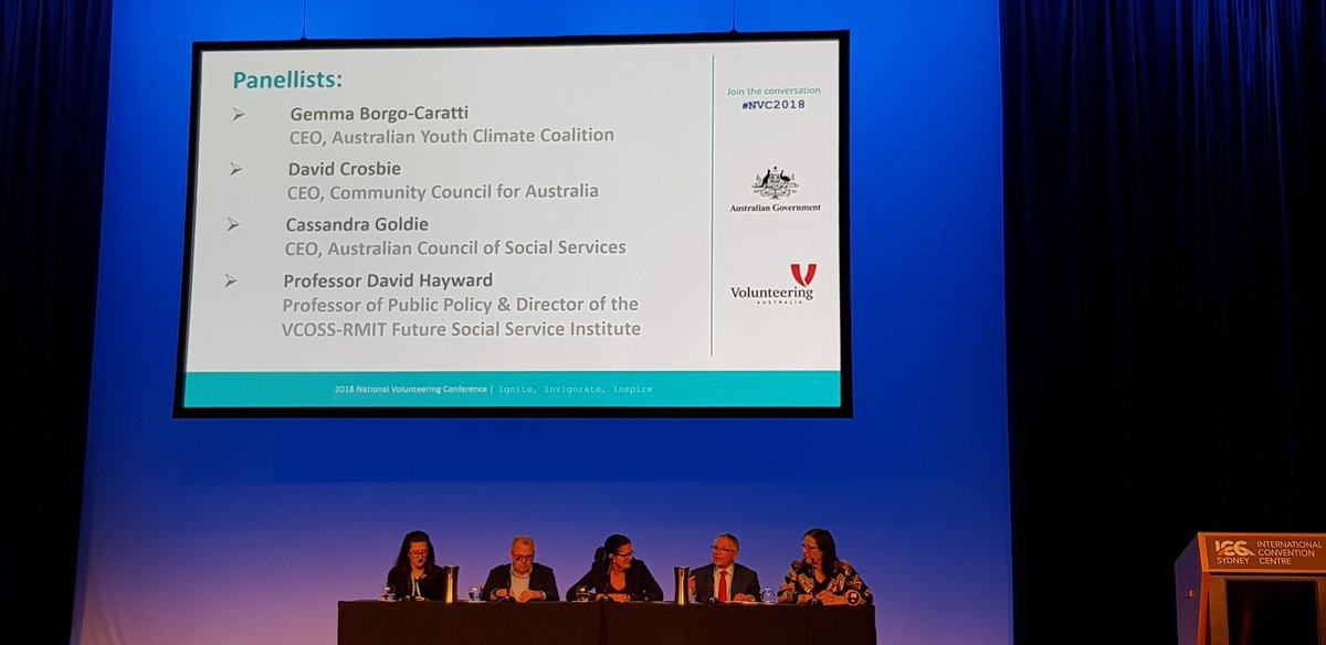 MeganPaullPerth's tweet photo. Panel session on charities and advocacy #NVC2018 #volunteering https://t.co/gxU26UEfeK