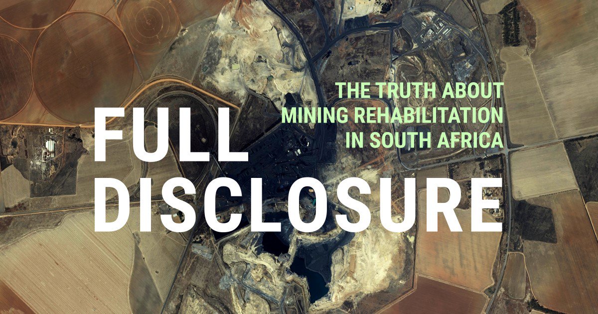 CentreEnvRights's tweet photo. Key finding of our new #FullDisclosure #MineRehab Report 1/3: Law and accounting standards fail to ensure necessary transparency and accountability about financial provision for environmental rehabilitation. https://t.co/6h8edhl2Zf https://t.co/GMU20QuEgz