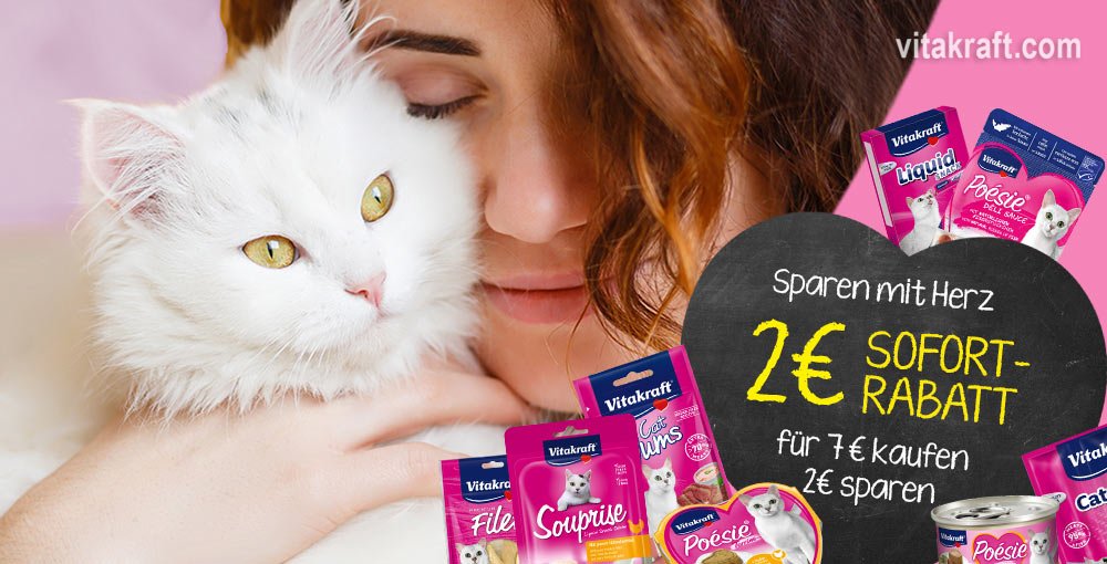 vitakraft's tweet photo. Katzenfreunde sparen mit Herz - große Geld zurück #Couponing Aktion! Alle Infos auf https://t.co/oQvHLlmOuE #vitakraft #ausliebe #katzensnacks #poesie https://t.co/9KOsPsHPSI
