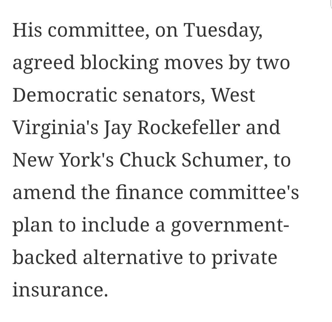 Democrats kill the public option in the senate in committee..  #vichyDems