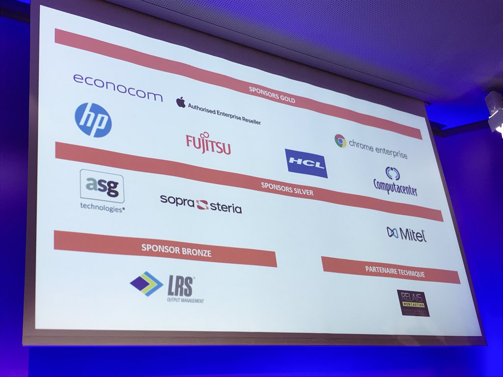 IDCFrance's tweet photo. Ouverture de la conférence #Workplace of the Future d’IDC France par @DKrainc  : Bienvenue dans l’ère de la collaboration Homme Machine #IDCDW https://t.co/tQiGKuXa6g