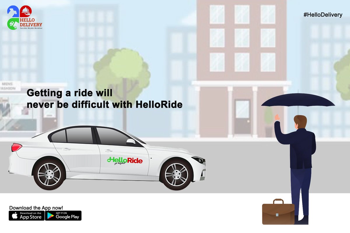 hellodelivery's tweet photo. Tired of hailing for a taxi under the heat of the sun? #HelloDelivery App could save you. Just install the App on your mobile phones, tap for the #HelloRide option and book a ride to our partner drivers. Then wait for them to pick you up from your location. Very easy!
#Accra https://t.co/JuyXamjbc9