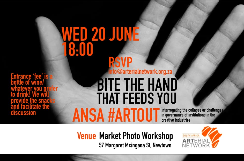 ArterialNetSA's tweet image. Have you heard of the 'arms length principle'? It is the condition that parties to a transaction are independent and on equal footing. It is supposed to exist between government and art institutions/art organisations. Does it? Can it? #BiteTheHandThatFeedsYou #ArtOut #BiteTheHand