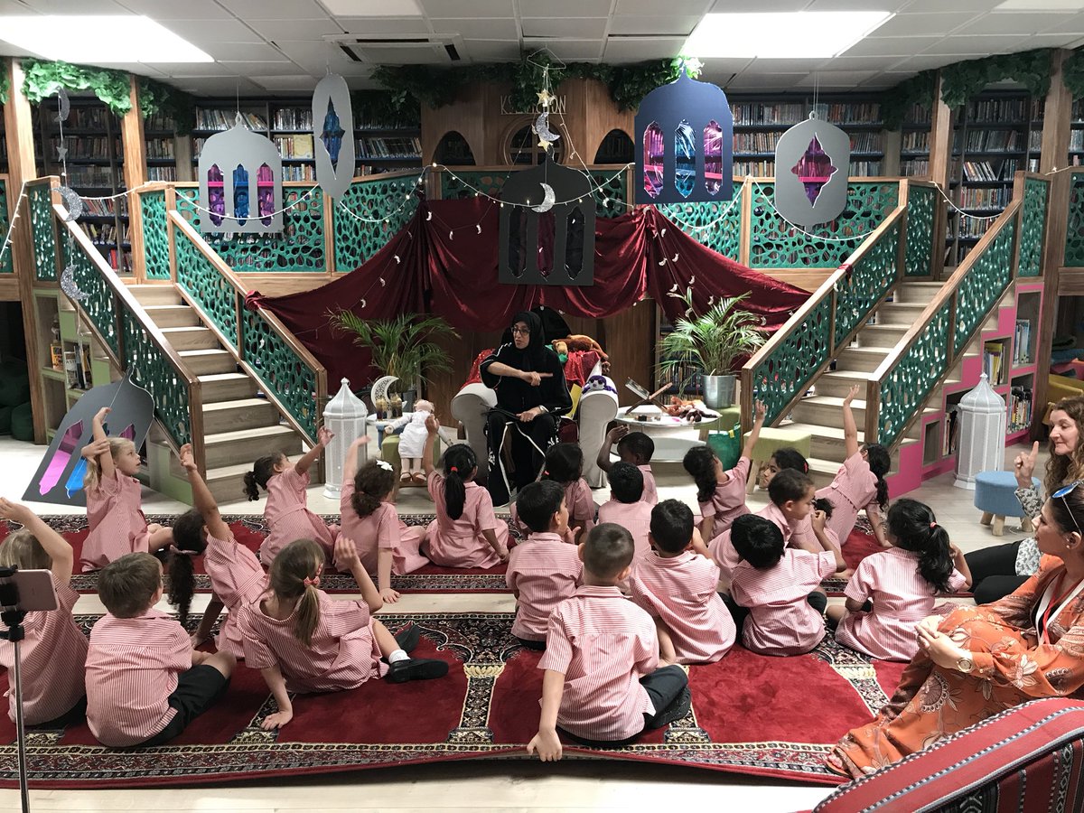 DESSDubai's tweet photo. #dess_fs2_red enjoying their Eid story time today! @DESS_FS https://t.co/42YKSbwWo3