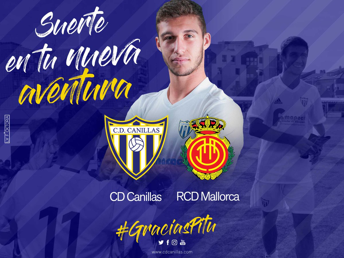 CDCanillas's tweet photo. Algo se muere en el alma, cuando un amigo se va, y va dejando una huella que no se puede borrar. 😢

Desde el Club queremos agradecerle a Pitu su compromiso, esfuerzo, entrega y le deseamos suerte en su nueva etapa en el @RCD_Mallorca 💪⚽️

#graciasPitu #unodelosnuestros⚪️🔵 https://t.co/0ypLi6fF9d