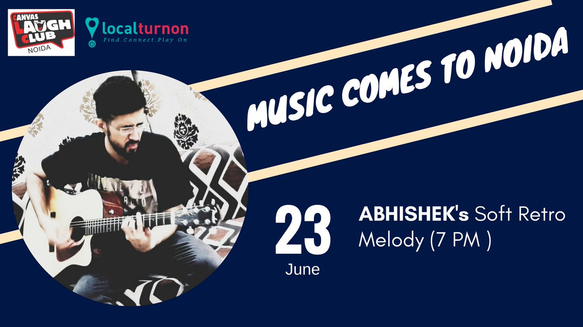 localturnon's tweet photo. Another #MUSICCOMESTONOIDA week for #noidaites wid #Localturnon #Musicians #Bands @ #CanvasLaughClub #Noida wid #ABHISHEKAHUJA's #soft #retro #songs on #guitars on 23-June 7PM onwards

#musiccomestonoida is #localturnon #canvaslaughclub #noida #music initiative

#localturnon #lto https://t.co/IqqD7cqoph
