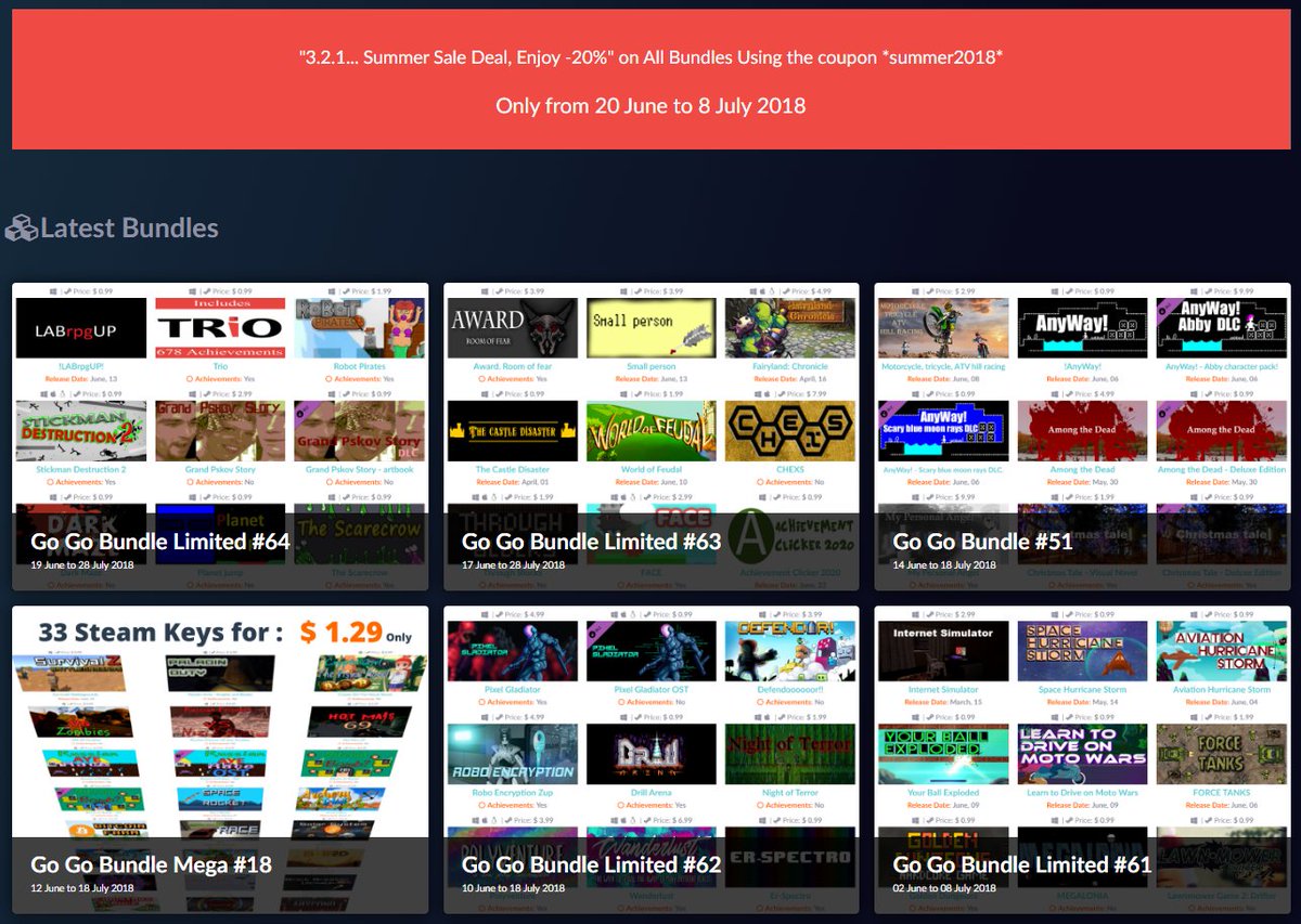 [SUMMER SALE] "3.2.1... #SUMMERSALE Deal" Enjoy -20% on All #Bundle *Only from 20 June to 08 July 2018* gogobundle.com  &amp; otakubundle.com #steam #game #indiegame #indiedev #deal #SteamSummerSale #videogames