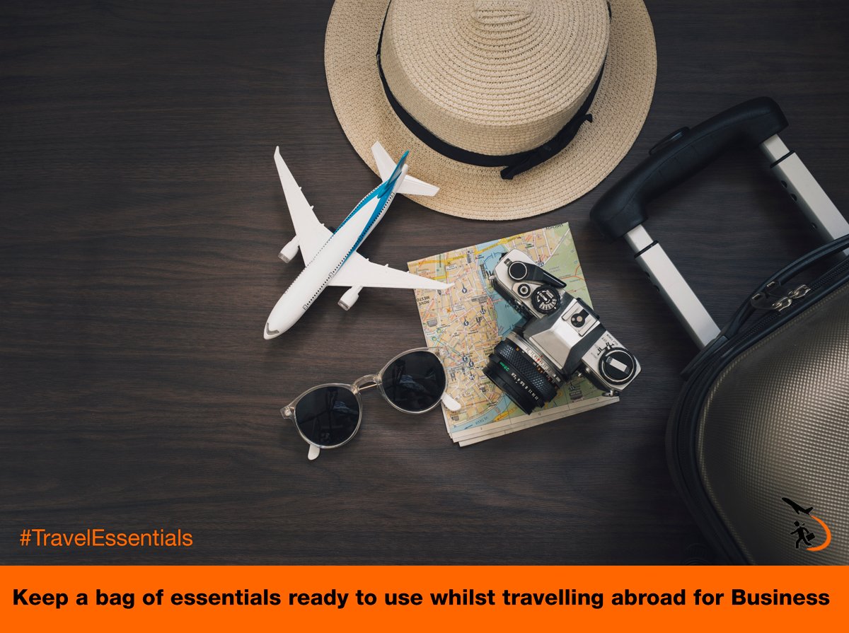 If you travel often, it is worth keeping a bag of essentials ready for use at any time when travelling abroad for Business. #Traveltip #TravelEssentials #Travellight #Packing #BusinessTravel