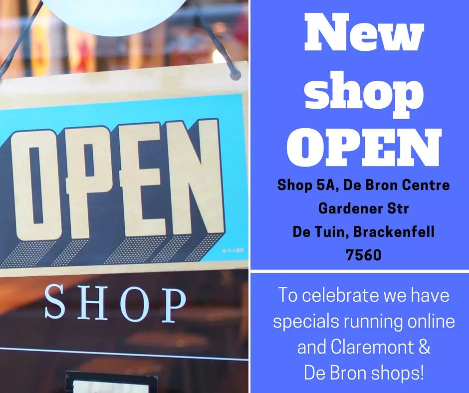 😎 MORE BIG NEWS 😎
We have a new shop open and tons of specials to go with it! 
Shop 5A, De Bron Centre
Gardener Str
De Tuin, Brackenfell
7560

This has been one big week already and it's only going to get better with the launch of our blog! 
STAY TUNED 😃😃