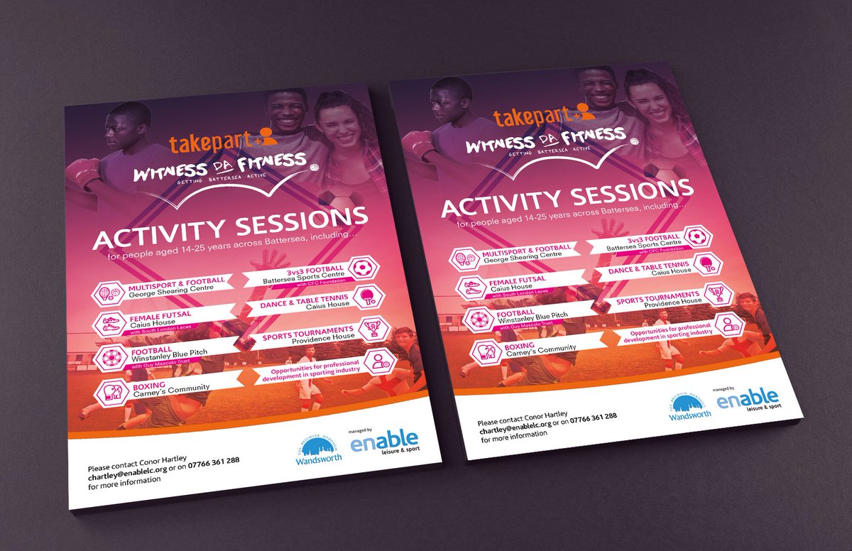 ReRootDesigns's tweet photo. We recently designed a flyer for @enableLC, detailing some of the activities they run locally for young people in Wandsworth.

#Design #GraphicDesign #Artwork #Flyer #Logo #Council #Wandsworth #Photoshop #Illustrator #Indesign #Youth #YoungPeople #Sport https://t.co/3R2HDWMaT8