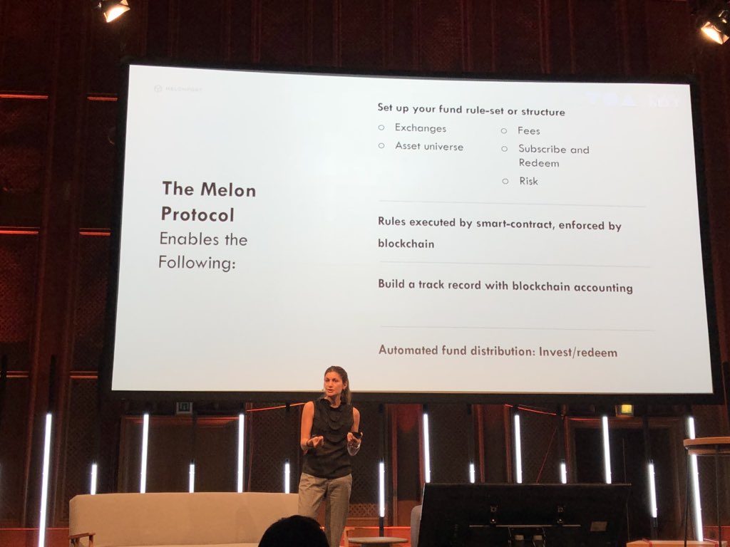 chrisfrnk's tweet photo. Lowering the barriers to set up a token-based fund and operating it securely through smart contracts

— @Mona_El_Isa CEO at @melonport about the real impact blockchain can have on financial infrastructure beyond the hype, at @TOABerlin #toa2018 #blockchain https://t.co/OTIeZT2dUb