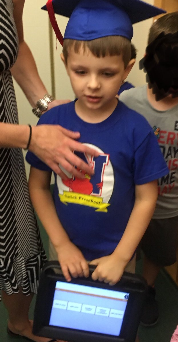 Nazarii led his class in song today on his #AAC system as some of Natick’s littlest learners graduated from preschool...kindergarten, here we come!  #ABCyoulater #preschoolgraduates <a href="/acurley_amanda/">Mrs. Curley</a> <a href="/NatickPreschool/">Natick Preschool</a> <a href="/natickps/">Natick Public Schools</a>