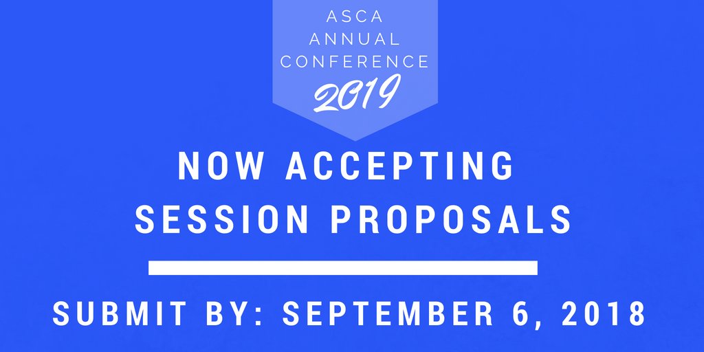 Do you have a great idea for a session at #ASCA19? Submit your conference session proposal by Sept. 6, 2018, to be considered. ow.ly/eI3R30ka4xX