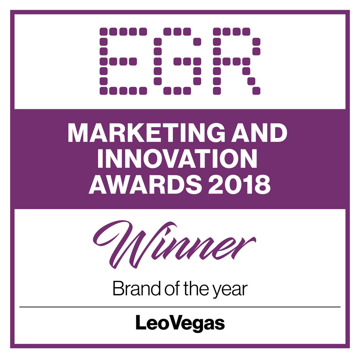 EGRIntel's tweet photo. Congratulations to @LeoVegasUK: Brand of the Year, sponsored by @SBTech_  #EGRMarketingAndInnovationAwards 2018! https://t.co/FQvzq16MJ9