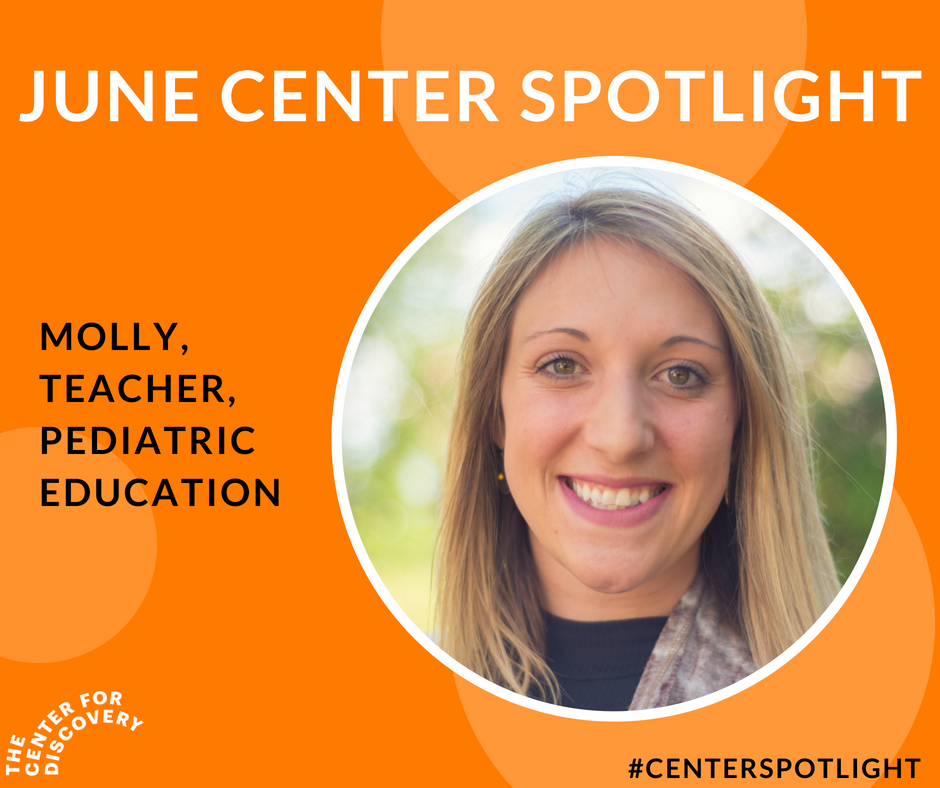 TCFDiscovery's tweet image. Congratulations to Molly, one of our teachers, who was nominated for our June #CenterSpotlight! Molly has a tremendous ability to bring excitement into the classroom &amp;amp; always makes learning fun for her students. Way to go, Molly! #TheCenterForDiscovery #HealthWellnessAndWonders