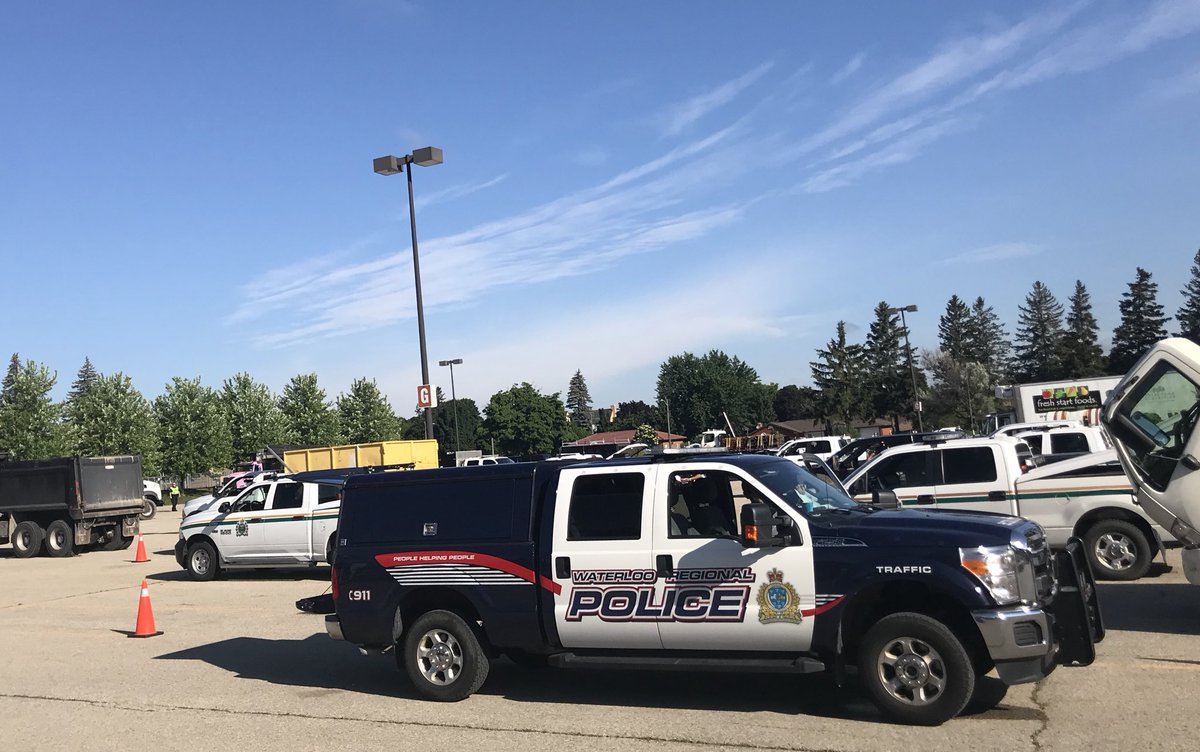 OPCVC's tweet photo. Two day totals for the @WRPSToday #CMVBlitz Total number of #CVOR Class Trucks checked. 197 with 69 (35%) being placed Out of Service 135 charges laid and 9 sets of plates seized. Non-CVOR 24 Inspected with 12 (50%) OOS and 21 charges laid and 3 sets of plates seized https://t.co/ngh2cdoD1h