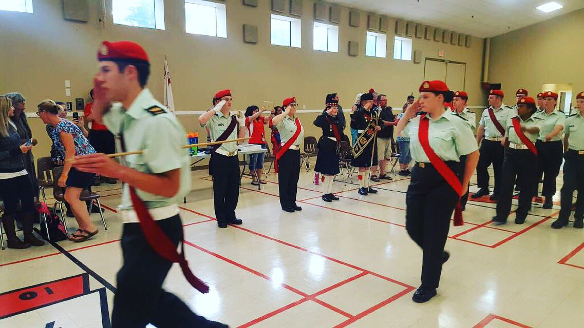 2817Lindsay's tweet photo. A final march past | Last night we marched off RSM Galloway, WO Byrne, WO Ludgate, MWO Riordan. Thank you all for your dedication to the corps. Best of luck on all future endeavours! #2817 #cadetscanada #paratus https://t.co/K5CwiwgJL6
