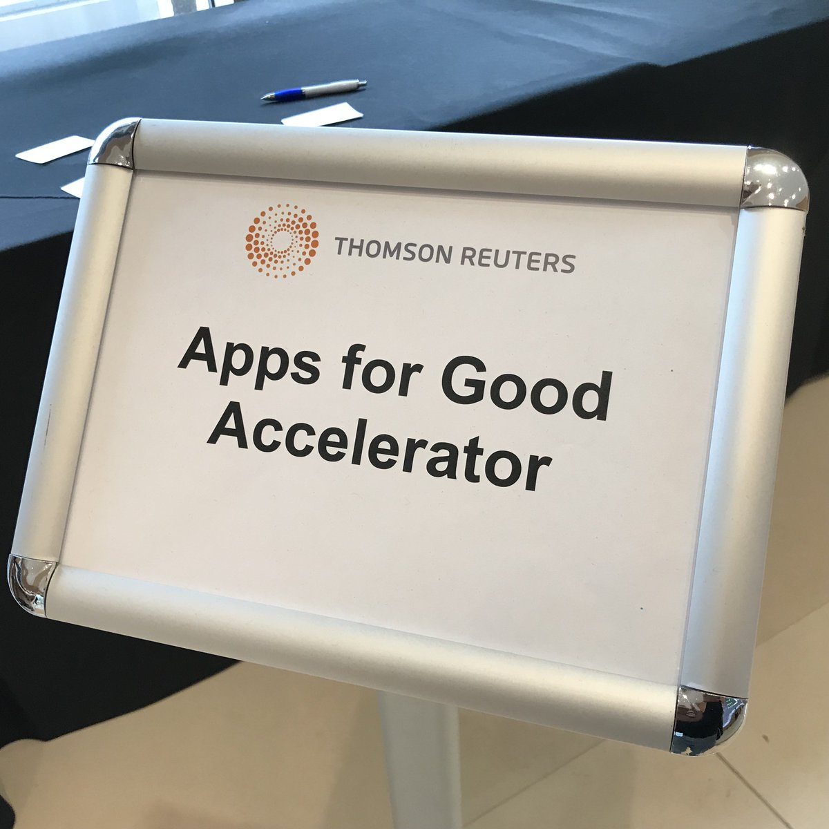 PriestleyICT's tweet photo. We’ve arrived @thomsonreuters for the @AppsforGood accelerator event this morning. #AfGAwards https://t.co/WLQbpmnS3s