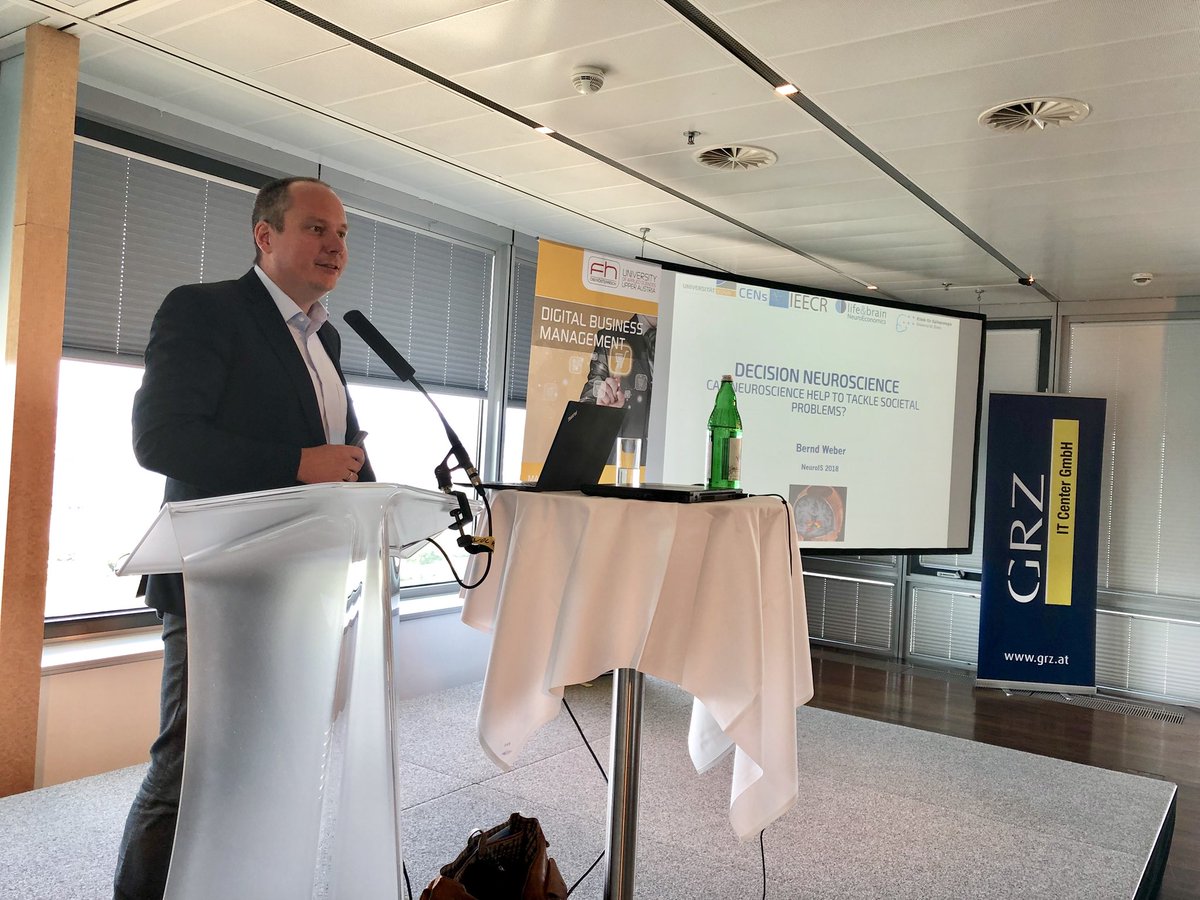Great honour to have Bernd Weber as our keynote at #neurois 2018 to discuss how can neuroscience help to tackle societal problem.