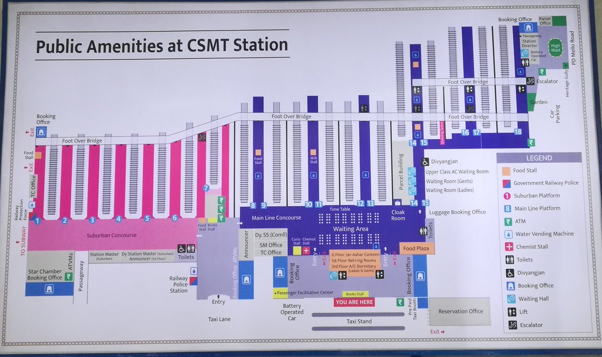 Cst Railway Station Map Rajendra B. Aklekar On Twitter: "Where's What And What's Where? Public  Amenities At Mumbai Csmt Rail Terminus. A New Signage Map By  @Central_Railway Explains The Station. Https://T.co/Hktccwzze3" / Twitter