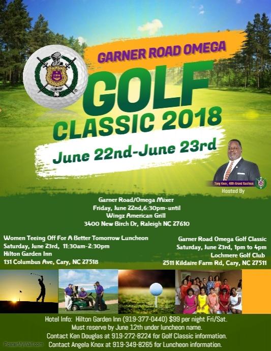 Calling all Golfers to participate in this weekend tournament. Please come out to support Garner Road Community Center.