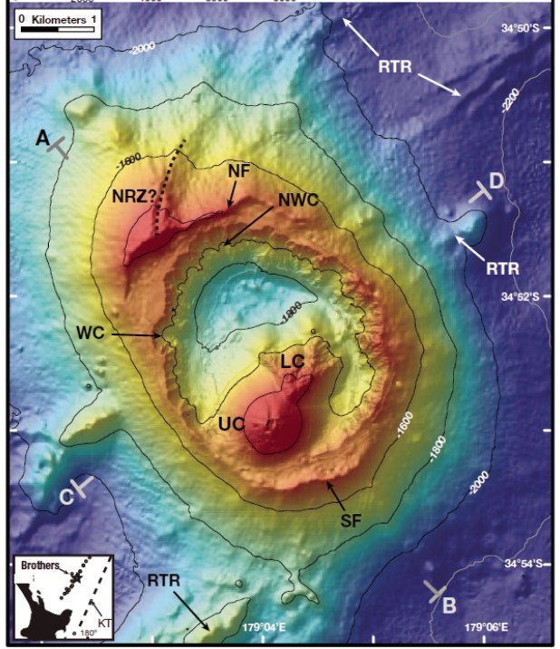 US_SciOD's tweet photo. Today, we moved to a new site at the lower cone (LC) of #brothersvolcano, and now we're WoWing: Waiting on Weather. The ship is experiencing too much heave at the moment for us to safely begin our drilling at this new site, and safety is #1! https://t.co/Xtkora2XNe